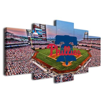 Baseball Poster Baseball Stadium Badge Canvas Wall Art Print Home Office Decor 5 Pieces Large Frame Painting Hangable (AD,100x175cm-Framed-5pcs)