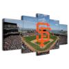 Baseball Poster Baseball Stadium Badge Canvas Wall Art Print Home Office Decor 5 Pieces Large Frame Painting Hangable (W,80x150-Framed-5pcs)