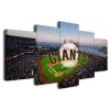 Baseball Poster Baseball Stadium Badge Canvas Wall Art Print Home Office Decor 5 Pieces Large Frame Painting Hangable (G,120x225cm-Framed-5pcs)