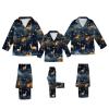CGGMVCG Silk Christmas Ouftits for Family 2024 Button Down Shirt and Pants Satin Xmas Clothes Matching Sets (Z06 Christmas Tree - Navy, 7-8) view 1