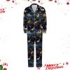 CGGMVCG Silk Christmas Ouftits for Family 2024 Button Down Shirt and Pants Satin Xmas Clothes Matching Sets (Z06 Christmas Tree - Navy, 7-8) view 2