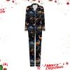 CGGMVCG Silk Christmas Ouftits for Family 2024 Button Down Shirt and Pants Satin Xmas Clothes Matching Sets (Z06 Christmas Tree - Navy, 7-8) view 4