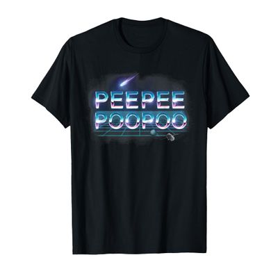 Peepeepoopoo Black Retro Humor T-Shirt, Unisex-Adults, Small