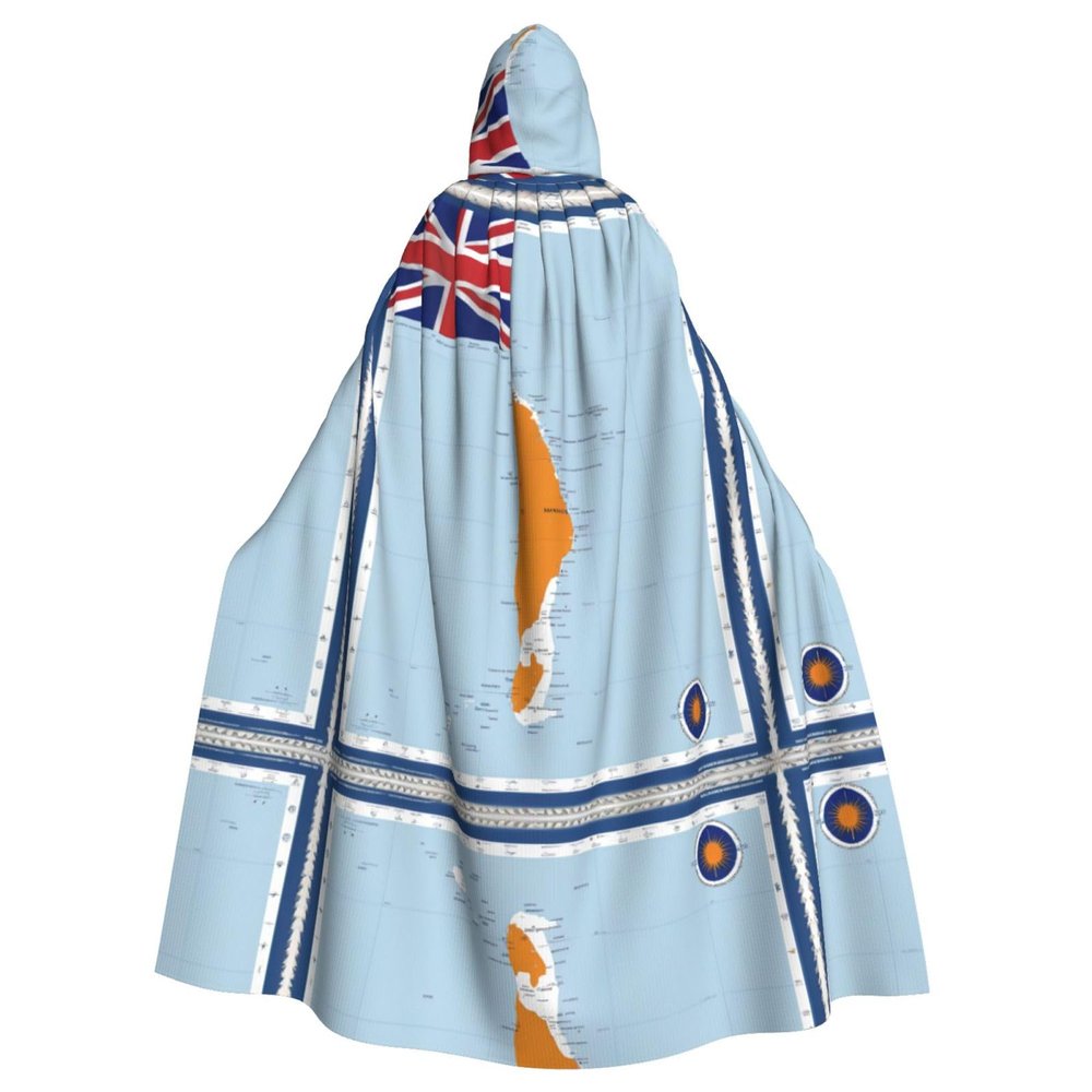 AKDODK Marshall Islands Flag Map02 Print Hooded Robe Cloak Halloween Cosplay Costumes For Adult Men Women Dark Party Capes