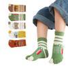 Chenflying 5 Pairs Kids Cotton Two Big Toe Tabi Flip Flops V Socks Cute Cartoon Animals Socks for Boys Girls 3-12 Years (US, Age, 7 Years, 12 Years, Multicolor) view 1