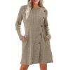 Brand Women's Fall Midi Sweater Dress - Trendy Crewneck Long Sleeve with Pockets - Comfortable Business Work Dress view 1