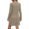 Brand Women's Fall Midi Sweater Dress - Trendy Crewneck Long Sleeve with Pockets - Comfortable Business Work Dress view 4
