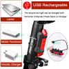 YUERWOVER 2 Pack USB Rechargeable LED Bicycle Rear Lights Cycling Bike Taillight Seat Back Safety Lamp Night Riding Essential Waterproof 4 Modes Warning Light for Men Women Kids MTB(White) view 3