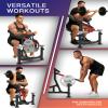 HVO Preacher Curl Machine Bicep: Preacher Curl Bench Bicep Tricep Curl Arm Machine Attachment Barbell Dumbell Curl Bench for Weight Lifting Home Gym Workout Equipment Red view 2