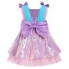 AFAVOM Toddler Girls Sequins Tutu Dress Princess Bowknot Pageant Dress Sparkle Wedding Party Prom Dress Formal Birthday Ruffle Ball Gown Sleeveless Baptism First Communion Dress Pink 3-4 Years view 1