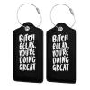 Bitch Relax You're Doing Great 2 Pcs Leather Luggage Tags with Travel Cover view 1