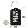 Bitch Relax You're Doing Great 2 Pcs Leather Luggage Tags with Travel Cover view 3