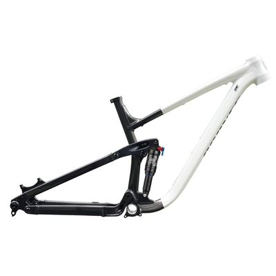 BSFHQS 15.5"/17"/18" Mountain Bike Suspension Frame 27.5/29er Aluminium Alloy Bike Frame DH/AM Disc Brake Frame 12 * 148mm Thru Axle Boost Frame, with Rear Shocks(White-Gray,29 * 17in)