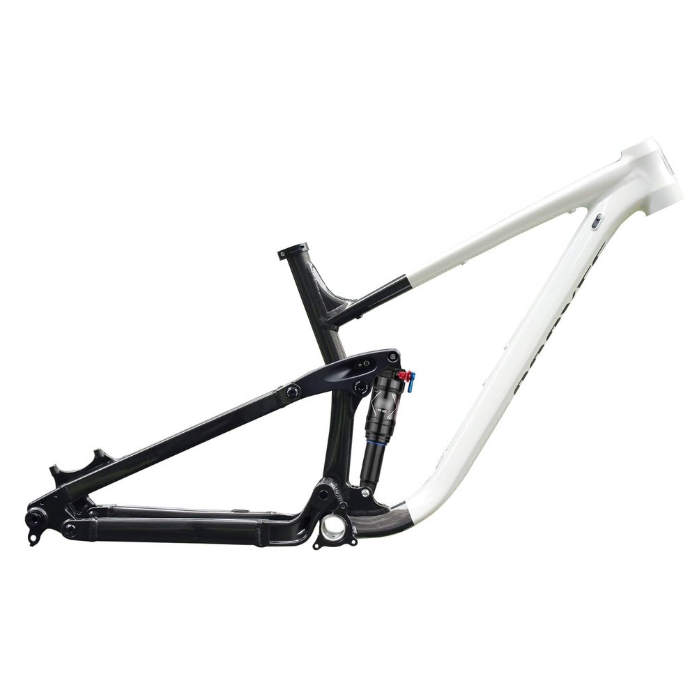 BSFHQS 15.5"/17"/18" Mountain Bike Suspension Frame 27.5/29er Aluminium Alloy Bike Frame DH/AM Disc Brake Frame 12 * 148mm Thru Axle Boost Frame, with Rear Shocks(White-Gray,29 * 17in)