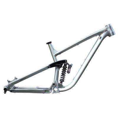 15.5"/17"/18" Full Suspension Frame 27.5er 29er Mountain Bikes Boost Frame 12*148mm Thru Axle Enduro/DH/AM Aluminum Alloy Disc Brake Frame Travel 160mm With Shock Absorber(Silver,27.5*18in)