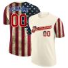 Custom American Flag Baseball Jerseys Personalized Golf Tennis Bowling Softball Short Sleeve Casual T-Shirts, Red White Sports Uniform Team Jersey with Printed Name Logo for Adults Youth, XS-5XL view 1