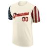 Custom American Flag Baseball Jerseys Personalized Golf Tennis Bowling Softball Short Sleeve Casual T-Shirts, Red White Sports Uniform Team Jersey with Printed Name Logo for Adults Youth, XS-5XL view 2