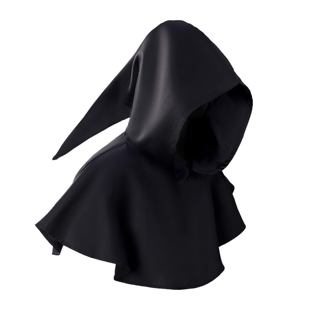 AYILUOBE Medieval Cowl Hat Unisex Adults Halloween Costume Short Renaissance Knight Hooded Cloak Cape Wicca Pagan Cosplay Accessory