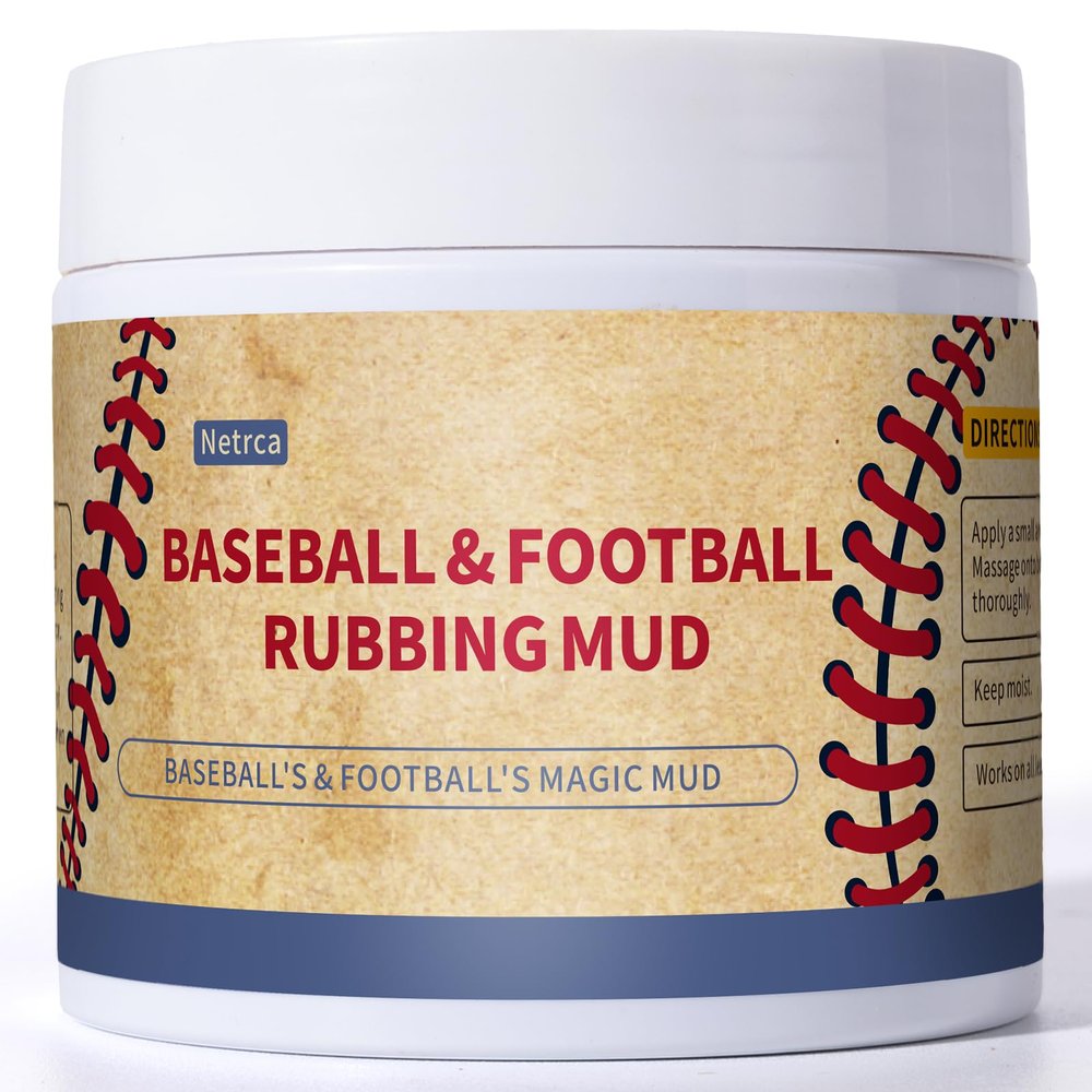 Netrca Baseball Mud, Football Rubbing Mud for Breaking in & Darkening Leather & Enhanced Grip, Take the Shine Off New Balls, Football Mud Original Formula for Game-Ready Leather & Synthetic Balls