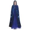 YKJJFVZ Blue Christmas Snowflake Print Rogue Cosplay Adult Halloween Witch Hooded Cloak Cape Unisex Costume For Horror Parties Masquerade view 2