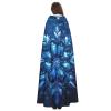 YKJJFVZ Blue Christmas Snowflake Print Rogue Cosplay Adult Halloween Witch Hooded Cloak Cape Unisex Costume For Horror Parties Masquerade view 4