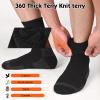 GOGOGOAL Thermal Socks Men Women Winter Warm Sock Thick Cushioned Huntting Socks Work Hiking Skiing Army 5-8.5 Military Black+grey 4P M view 2