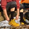 GOGOGOAL Thermal Socks Men Women Winter Warm Sock Thick Cushioned Huntting Socks Work Hiking Skiing Army 5-8.5 Military Black+grey 4P M view 3