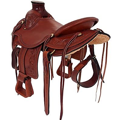 HUMAYL Saddlery Handmade Wade Tree A Fork Premium Western Saddles for Horses Equipment Leather Roping Ranch Work Equestrian Trail Horse Saddles Tack Size: 10"-18" inches Seat MSO492 (17)