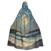 YKJJFVZ Moon And Sea Print Rogue Cosplay Adult Halloween Witch Hooded Cloak Cape Unisex Costume For Horror Parties Masquerade view 1
