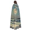 YKJJFVZ Moon And Sea Print Rogue Cosplay Adult Halloween Witch Hooded Cloak Cape Unisex Costume For Horror Parties Masquerade view 4