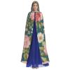 YKJJFVZ Blossom Flower Print Rogue Cosplay Adult Halloween Witch Hooded Cloak Cape Unisex Costume For Horror Parties Masquerade view 2