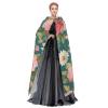 YKJJFVZ Blossom Flower Print Rogue Cosplay Adult Halloween Witch Hooded Cloak Cape Unisex Costume For Horror Parties Masquerade view 3