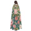 YKJJFVZ Blossom Flower Print Rogue Cosplay Adult Halloween Witch Hooded Cloak Cape Unisex Costume For Horror Parties Masquerade view 4