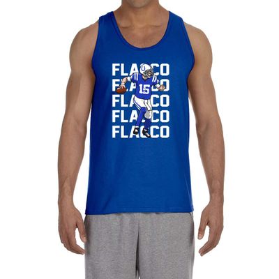 Blue Indianapolis Joe Flacco Text Pic Tank Top Adult Large
