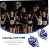 COOLHIYA 4pcs Metallic Cheerleading Pom Poms Reusable Cheer with Smooth Handles for Dance Sports Events and Team Spirit Eye-catching Colors for Cheerleaders and Performers view 2