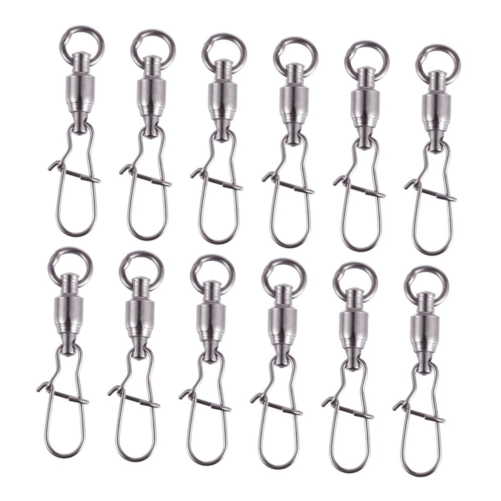 HONMEET Saltwater Fishing Gear 100pcs Stainless Steel Swivels Connector Fishing Tackle Accessories