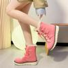 Women's Winter Warm Fur Snow Boots Faux Suede Lace Up Boots Flat Anti-Slip Snow Boots Fur Lined Outdoor Ankle Boots view 4