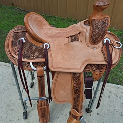 HUMAYL Saddlery Handmade Wade Tree A Fork Premium Western Saddles for Horses Equipment Leather Roping Ranch Work Equestrian Trail Horse Saddles Tack Size: 10"-18" inches Seat MSO525 (13)
