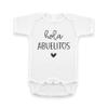 Pineapple Pancake Kids Hola Abuelitos Spanish Pregnancy Announcement Infant Bodysuit for Grandparents - Abuelo y Abuela Gift for New Baby Reveal! (White) view 1