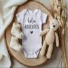 Pineapple Pancake Kids Hola Abuelitos Spanish Pregnancy Announcement Infant Bodysuit for Grandparents - Abuelo y Abuela Gift for New Baby Reveal! (White) view 3