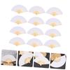 HOLIDYOYO 12pcs Blank Folding Fans for Painting Portable Handheld Dance Fans Structure for Parties Weddings Events and Crafts view 2