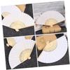 HOLIDYOYO 12pcs Blank Folding Fans for Painting Portable Handheld Dance Fans Structure for Parties Weddings Events and Crafts view 3