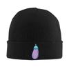 QIKLMMA Eggplant Organic Vegetables Beanie for Men Women Winter Knit Hats Cuffed Skull Cap Ski Hat Black view 1