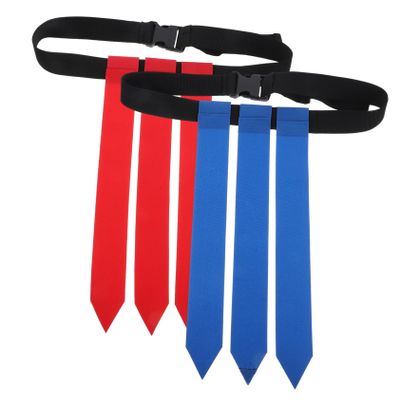 MOBUTOFU 2pcs Rugby Belt Flags Wear-resistant Football Waist Training Flags for Youth Adults Portable for Outdoor Games and Activities