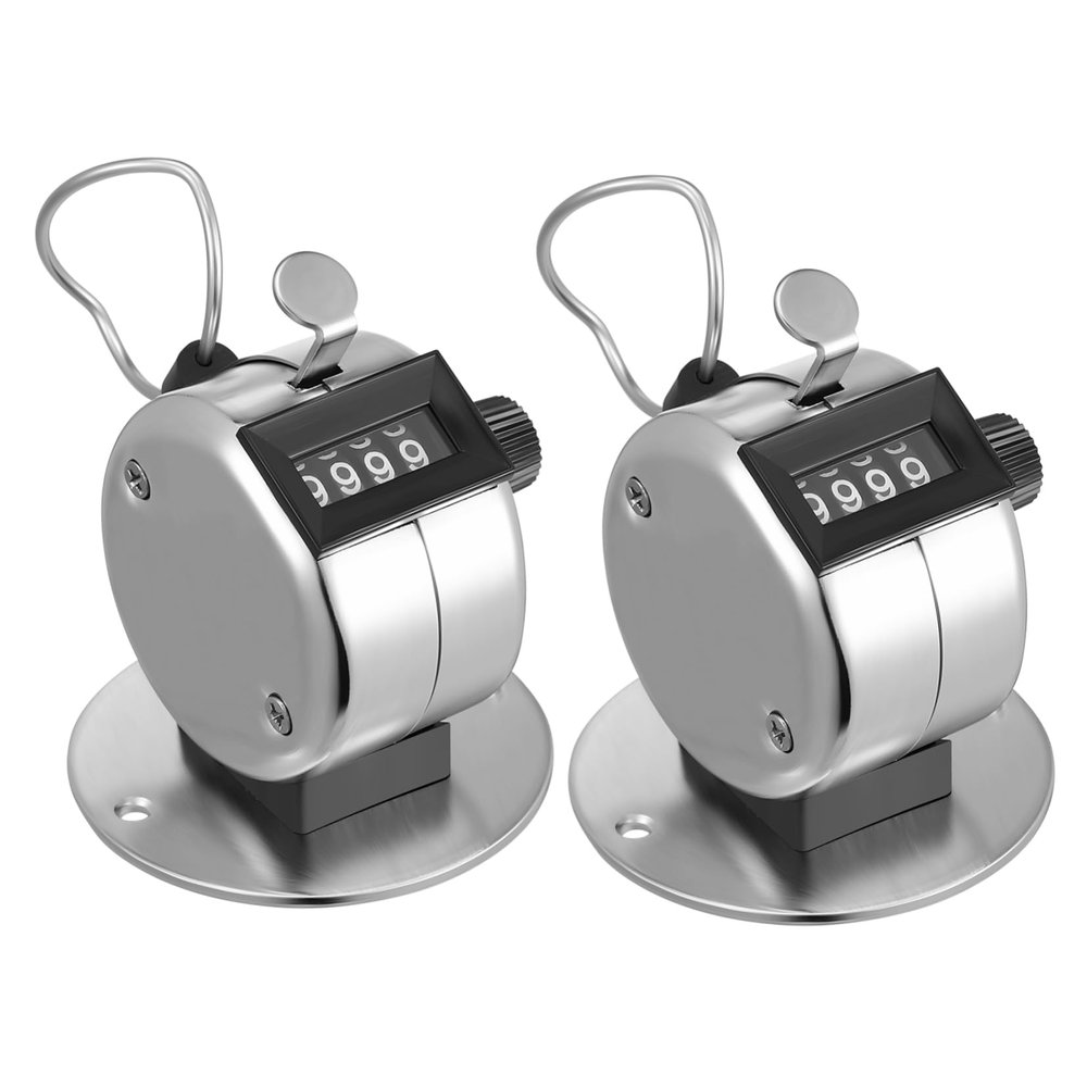 GARVALON 2pcs Baseball Pitch Counter Clicker Tally Counter Hand Clicker Metal Portable Hand Tally Robust