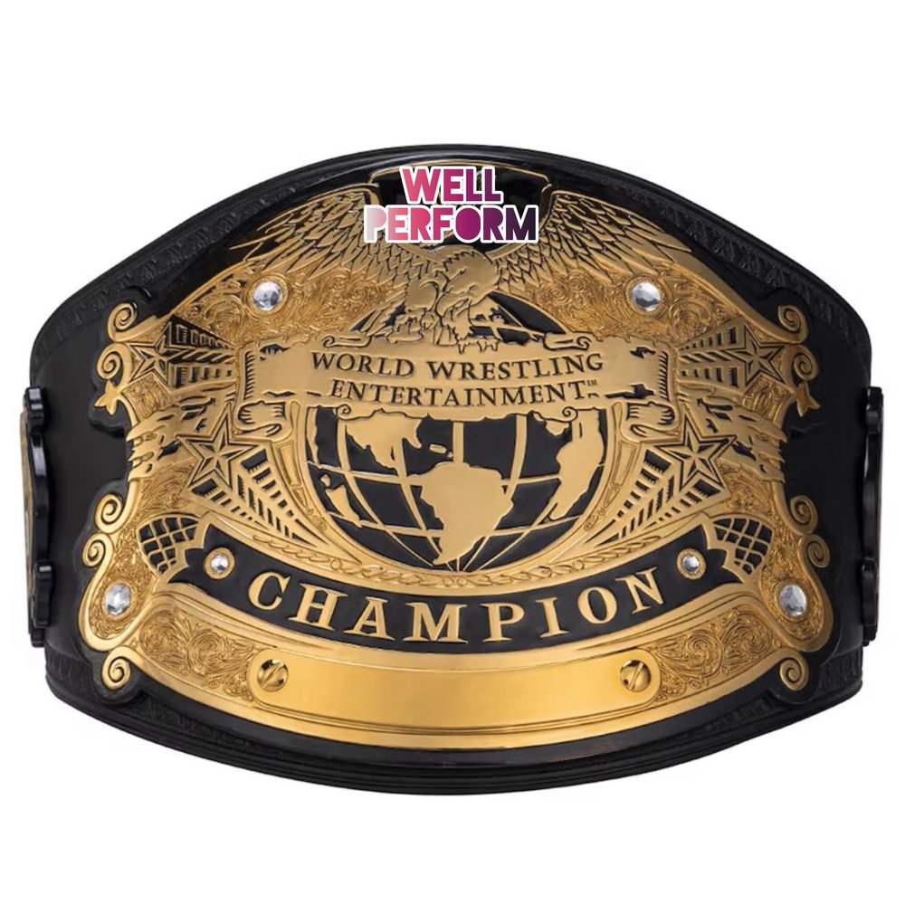 NineFit Basics Undisputed World Heavyweight Wrestling Title Belt Replica, Universal Championship Title Belt - Adult Size, Gold, 2 mm
