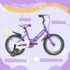Betterland Folding Kids Bike,16 Inch Children Bicycle with Training Wheels and Dual Handbrakes Toddler Sport Bicycle for 3-9 Years Old Boys and Girls(Purple) view 2