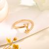 Heart Initial Stackable Rings, Adjustable Pinky Rings Cute Capital Letter Rings Heart Rings Non Tarnish Gold Rings Alphabet Gold Pinky Rings Jewerly Gift for Women (V) view 4