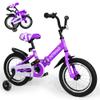 Betterland Folding Kids Bike,14 Inch Children Bicycle with Training Wheels and Dual Handbrakes Toddler Sport Bicycle for 3-9 Years Old Boys and Girls(Purple) view 1