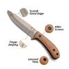 Bushcraft Knife - 9-Inch Scandi EDC Knife, S30V Steel And Walnut Wood Handle Full Tang Fixed Blade with Premium Leather Sheath - For Camping, Hunting, Survival and Outdoor Use - Gifts For Men view 2